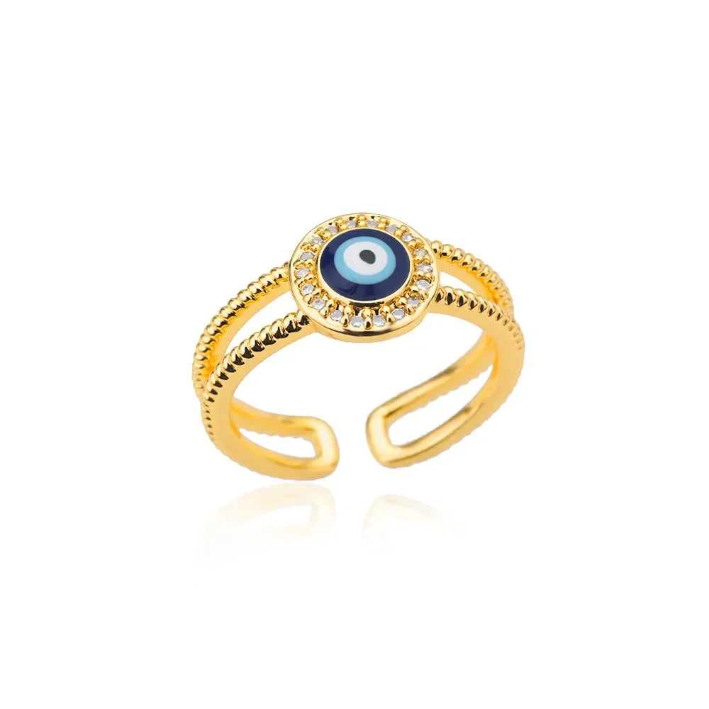 Adjustable Evil Eye Ring - 2 / resizable