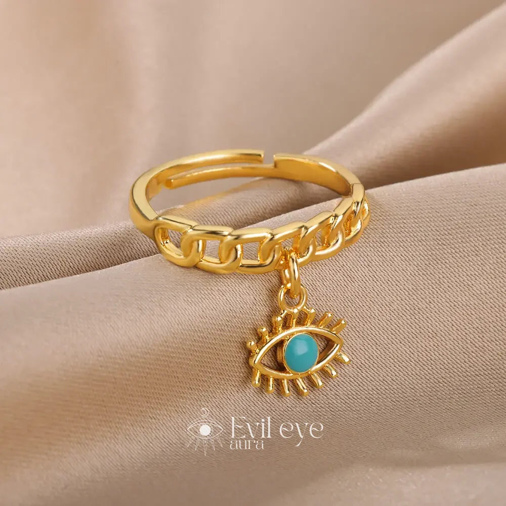 Adjustable Evil Eye Ring