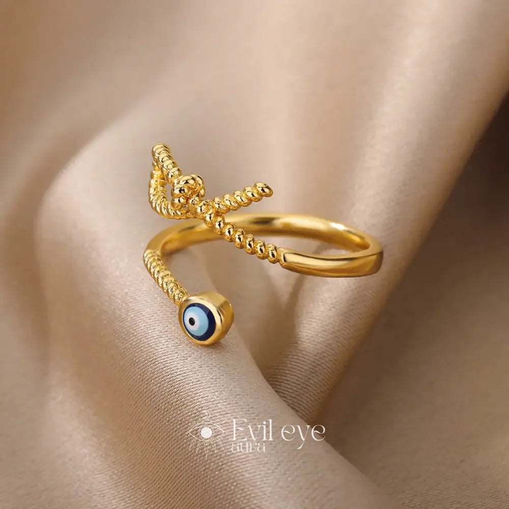 Adjustable Evil Eye Ring