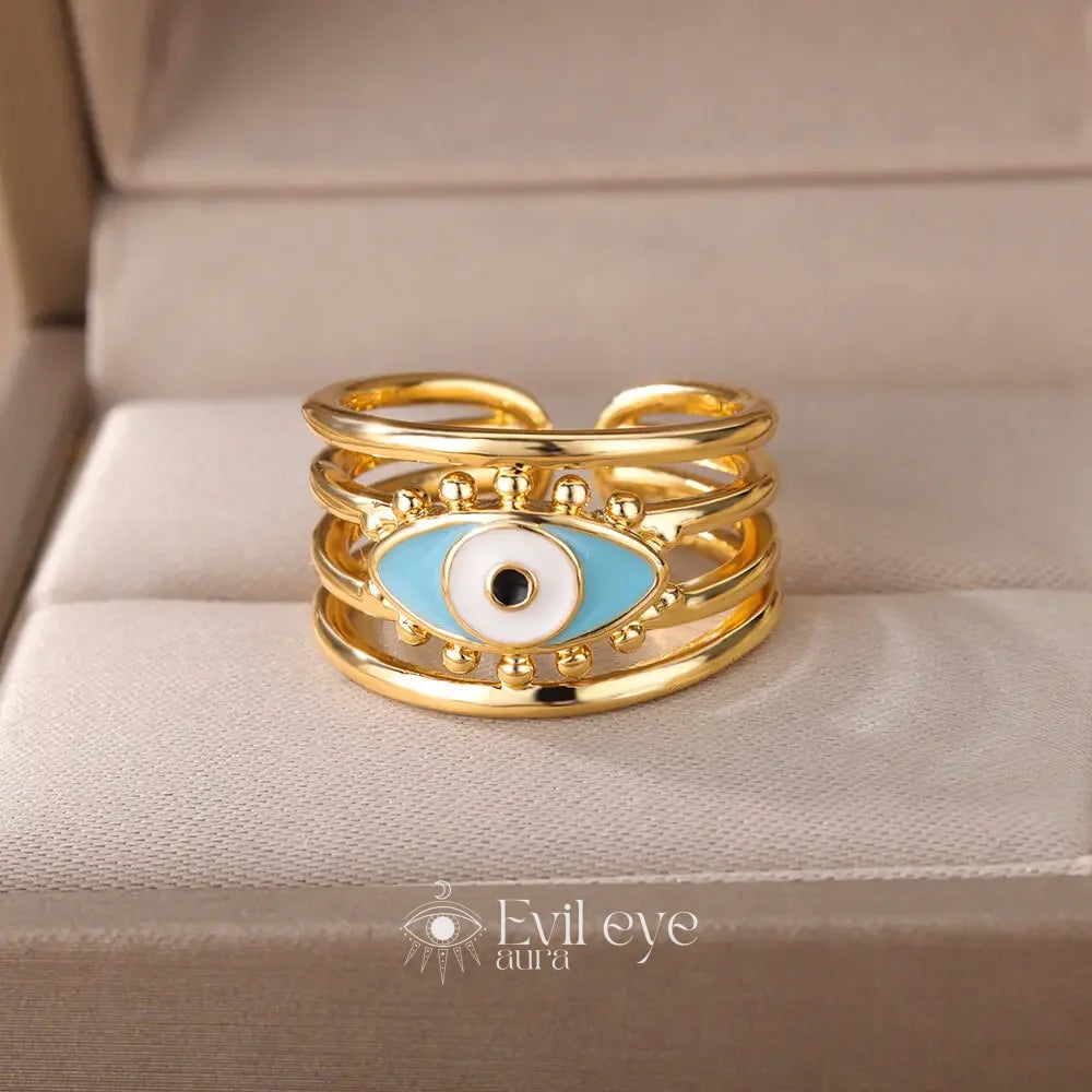 Adjustable Evil Eye Ring