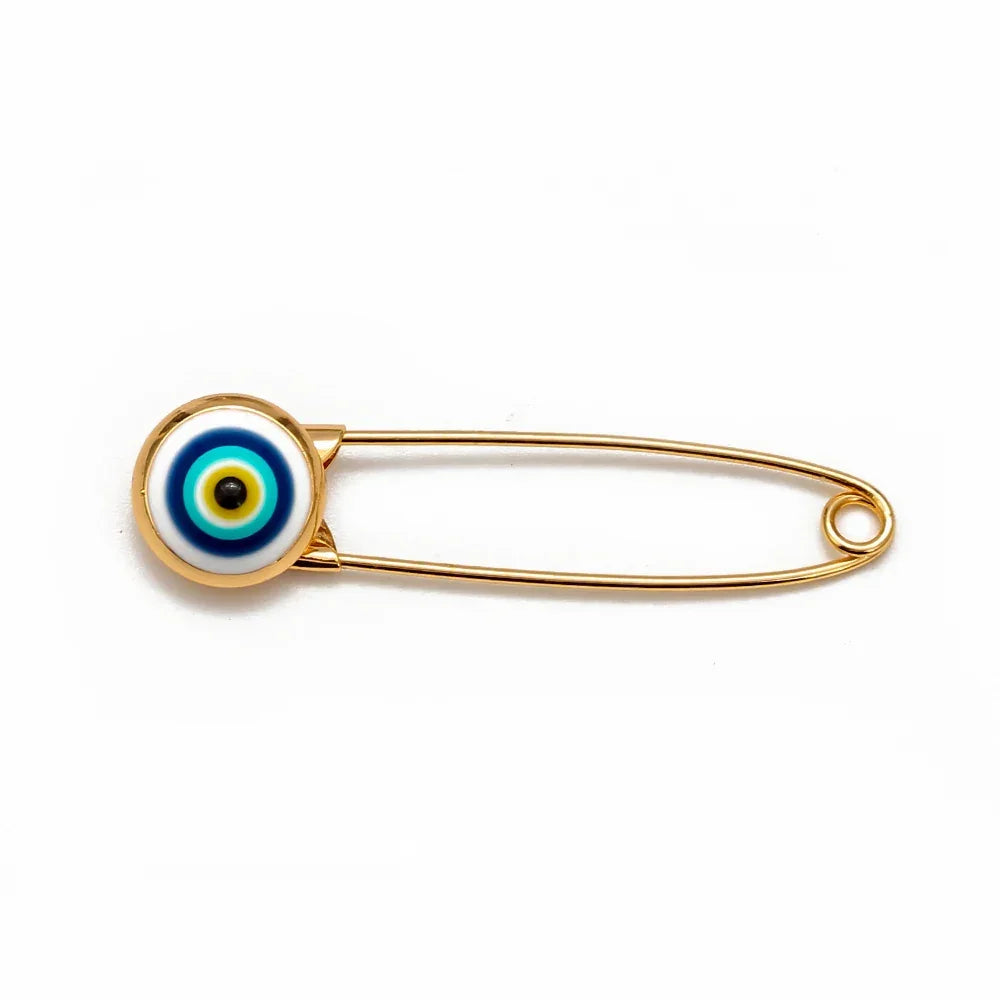 Baby Evil Eye Pin - White