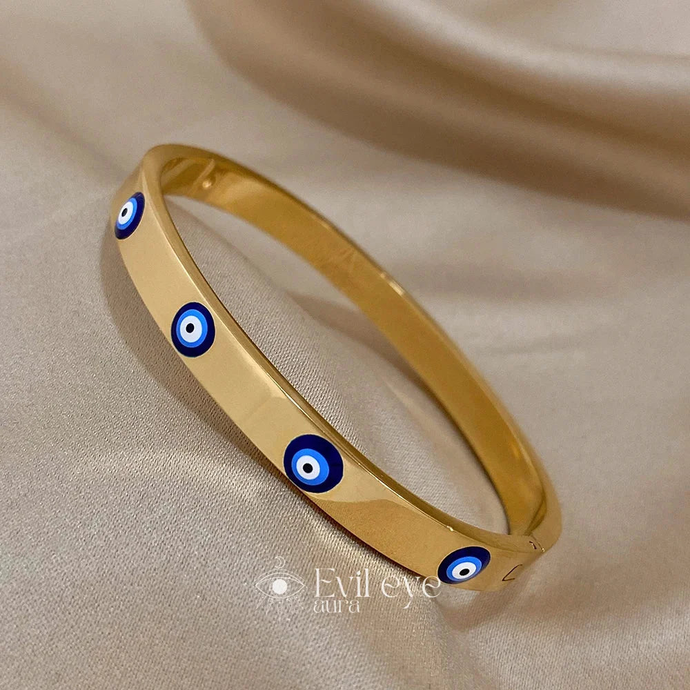 Bangle Evil Eye Bracelet Gold