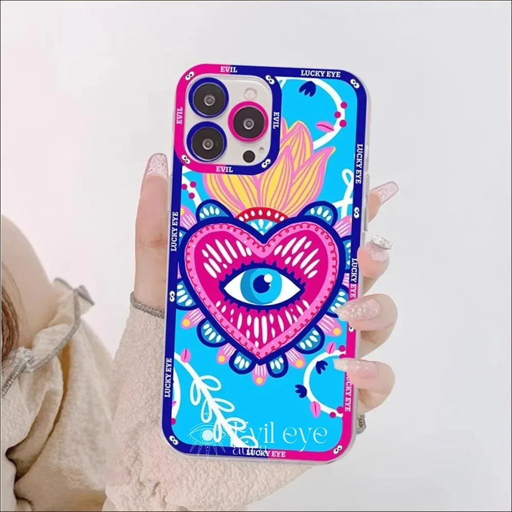 Colorful Evil Eye Phone case - 2 / For iPhone XR