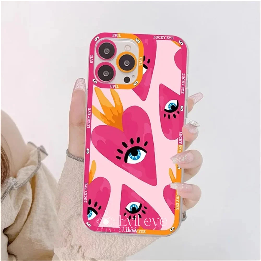 Colorful Evil Eye Phone case - 3 / For iPhone 16