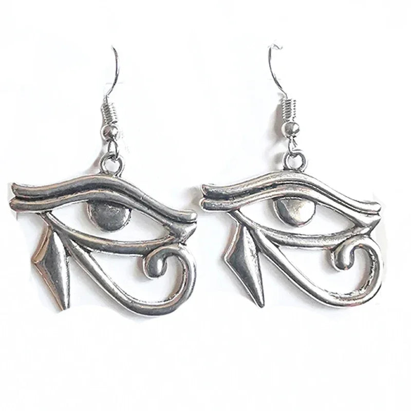 Egyptian Evil Eye Earrings - Silver
