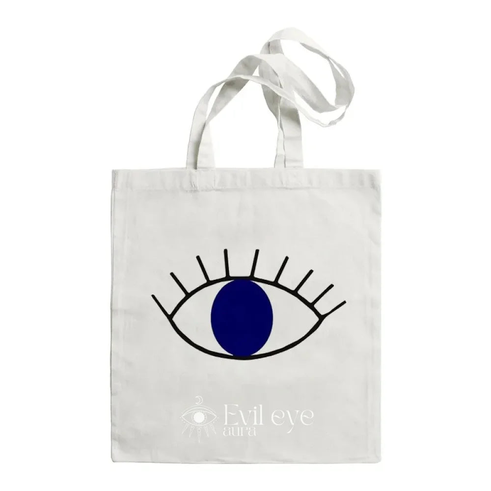 Evil Eye Beach Bag - White / 35x40cm