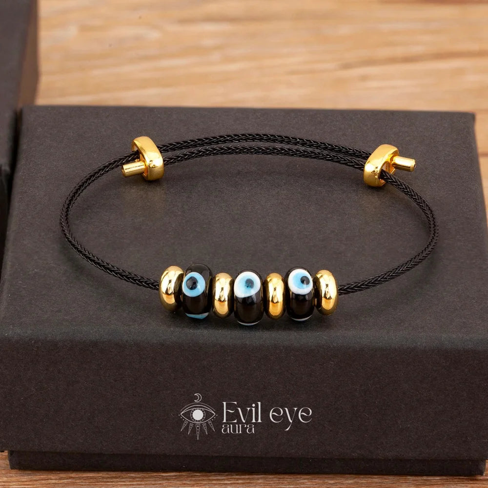 Evil Eye Charm Bracelet - Black