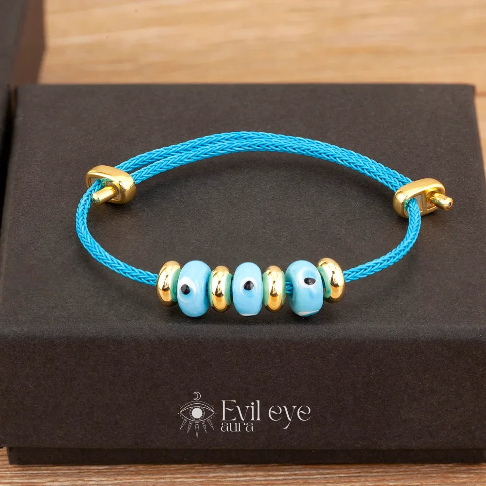 Evil Eye Charm Bracelet - Blue