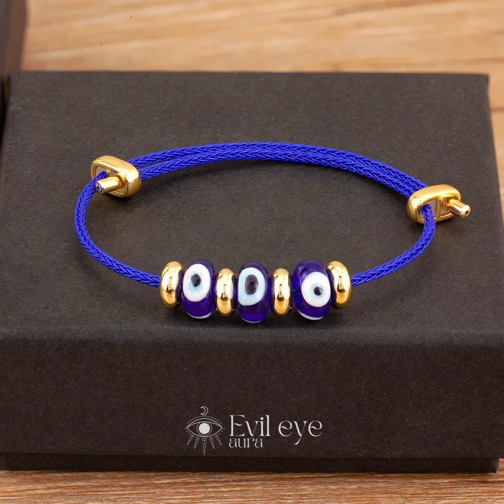 Evil Eye Charm Bracelet - Dark Blue