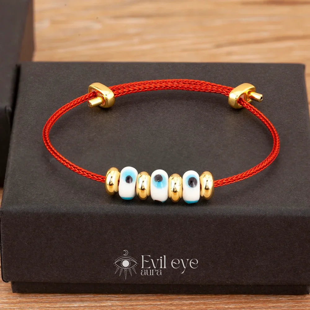 Evil Eye Charm Bracelet - White