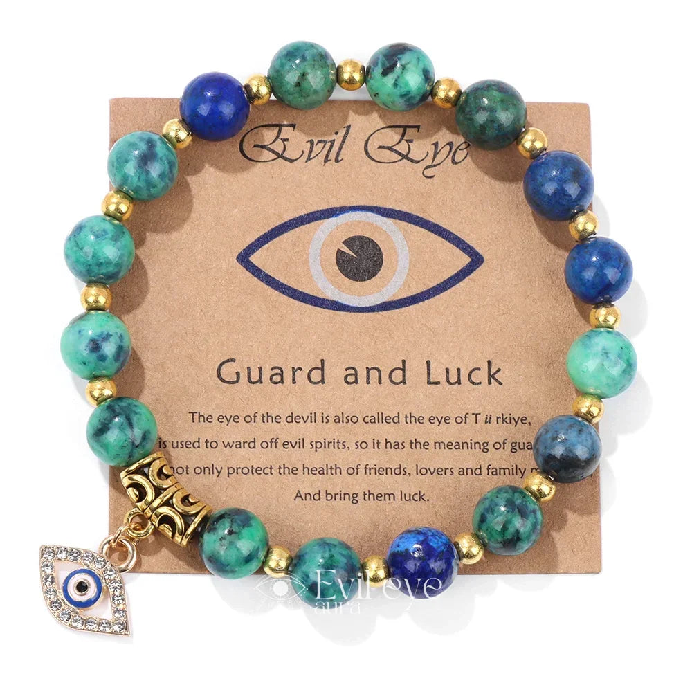 Evil Eye Gemstone Bracelet - Lapis lazuli / 19CM