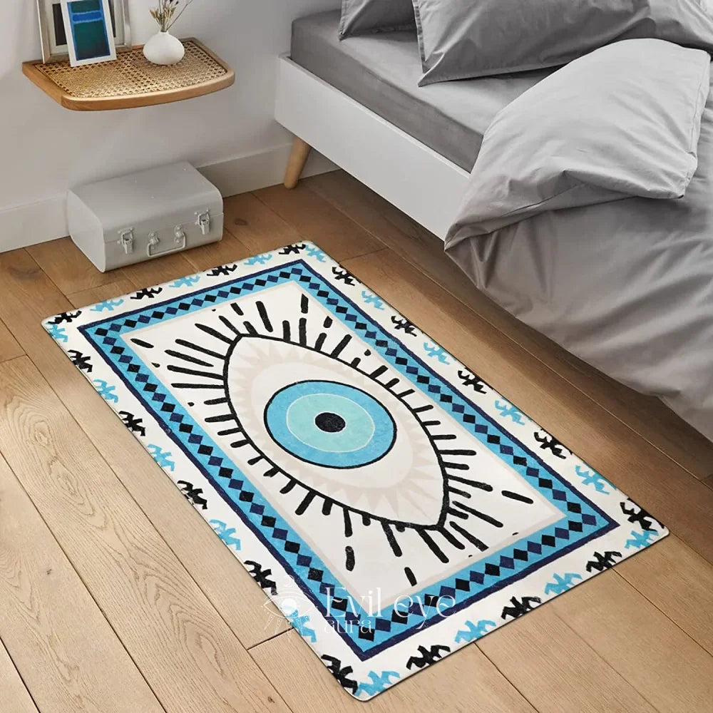 Evil Eye Kitchen Rug - Blue / 50cm x 80cm