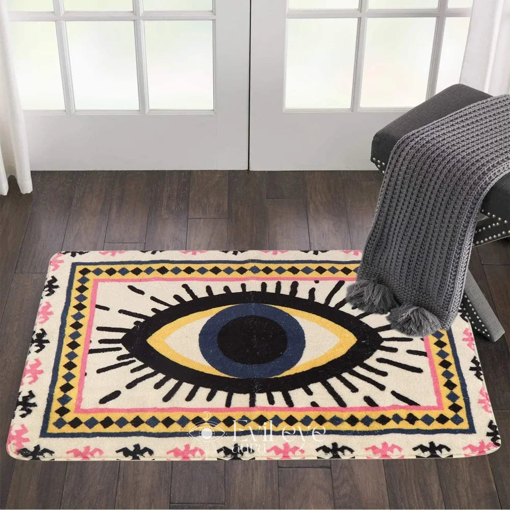 Evil Eye Kitchen Rug - Pink / 50cm x 80cm