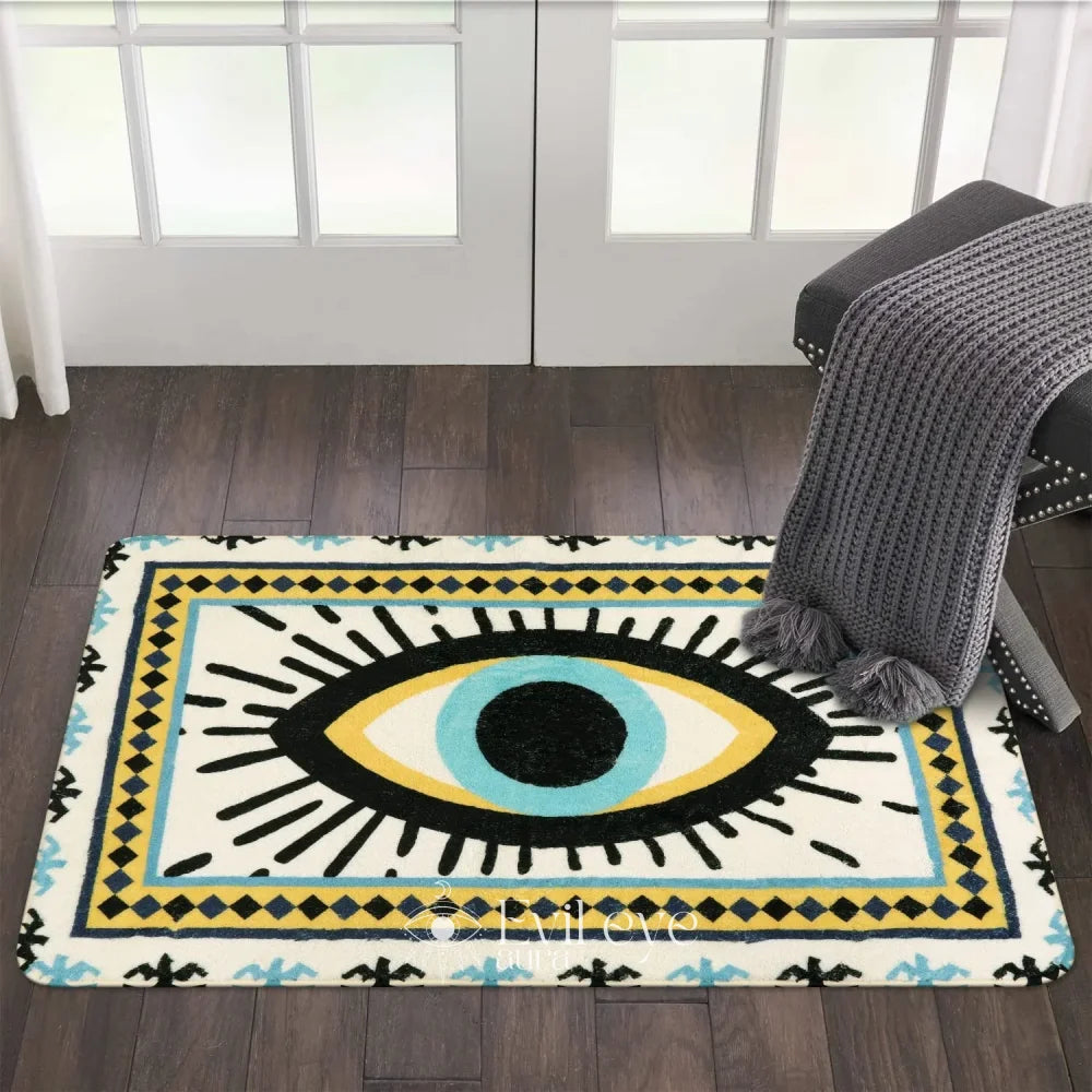 Evil Eye Kitchen Rug - Yellow / 50cm x 80cm