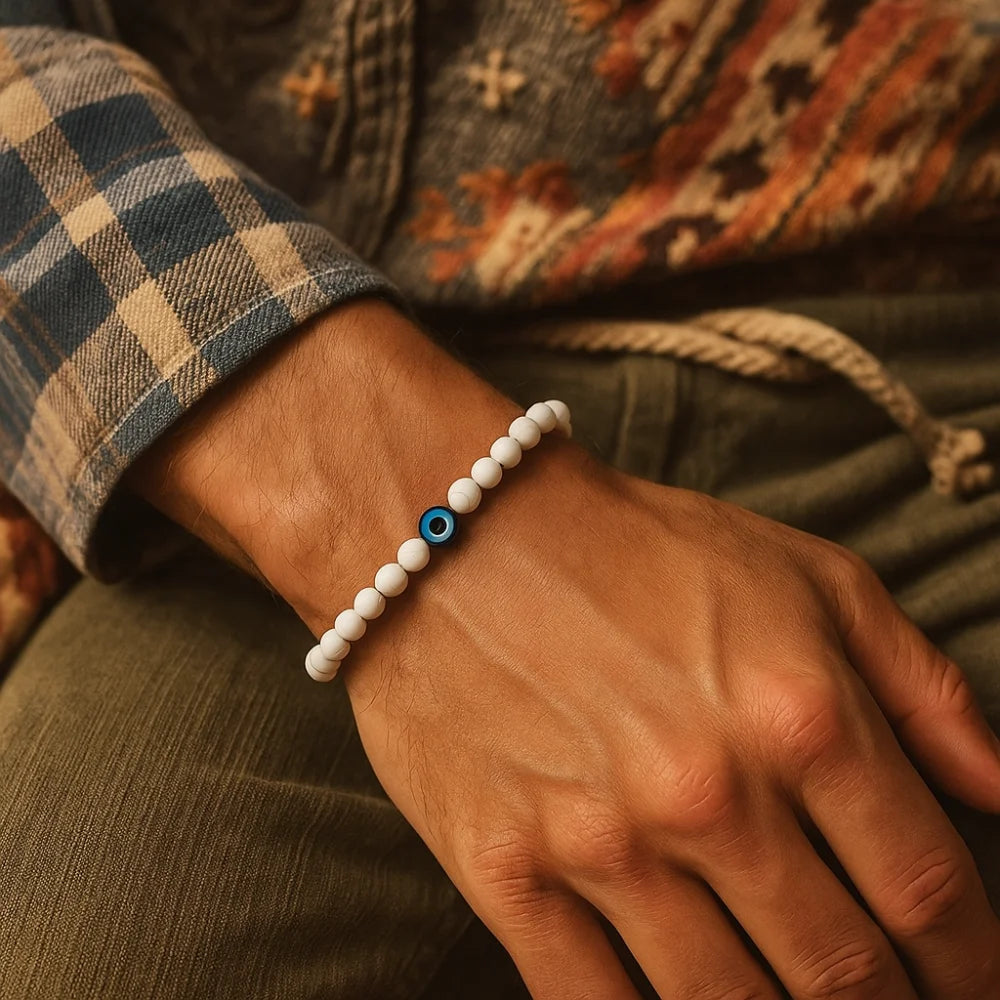 Evil Eye Men Beaded Bracelet