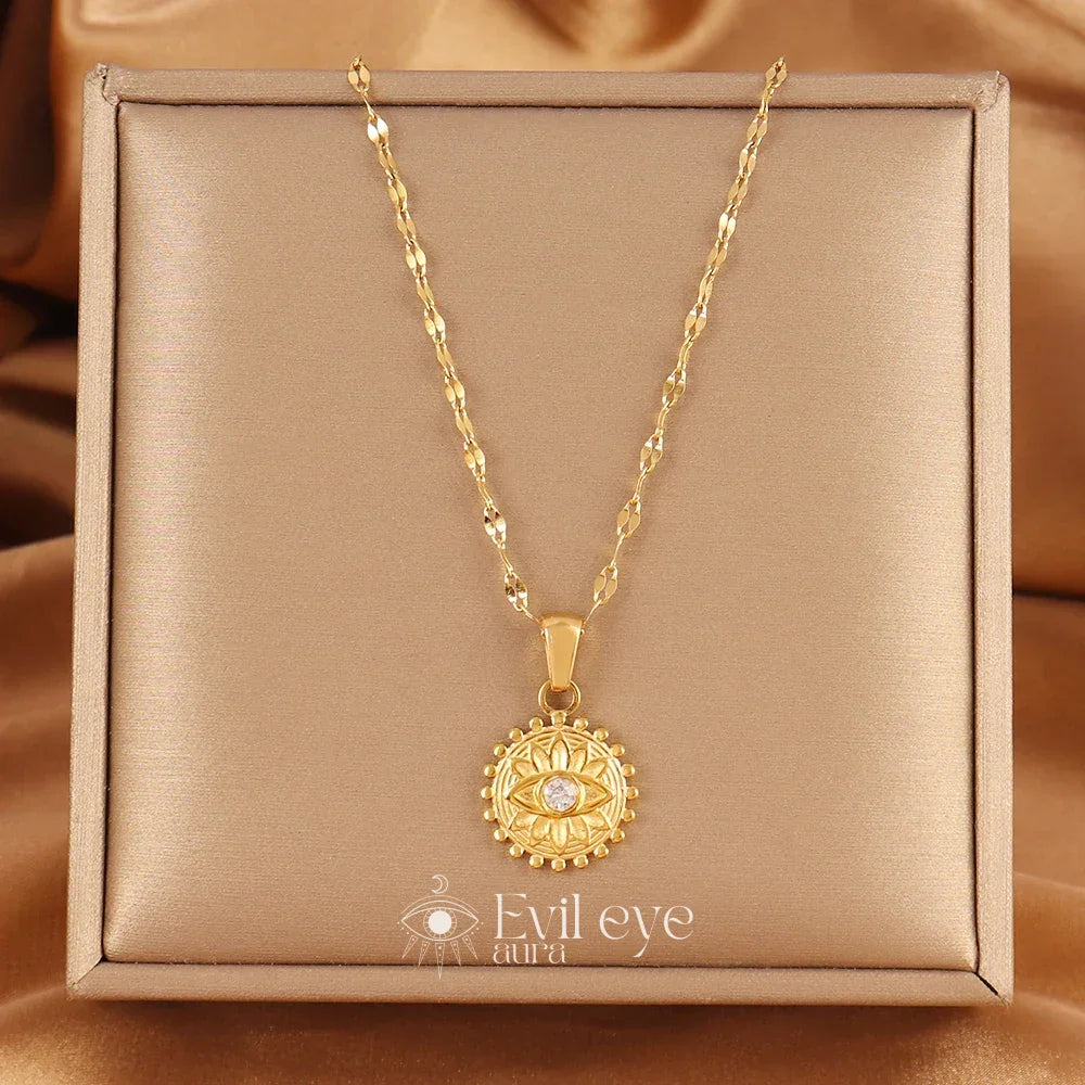 Evil Eye Minimalist Necklace - Aura Beam