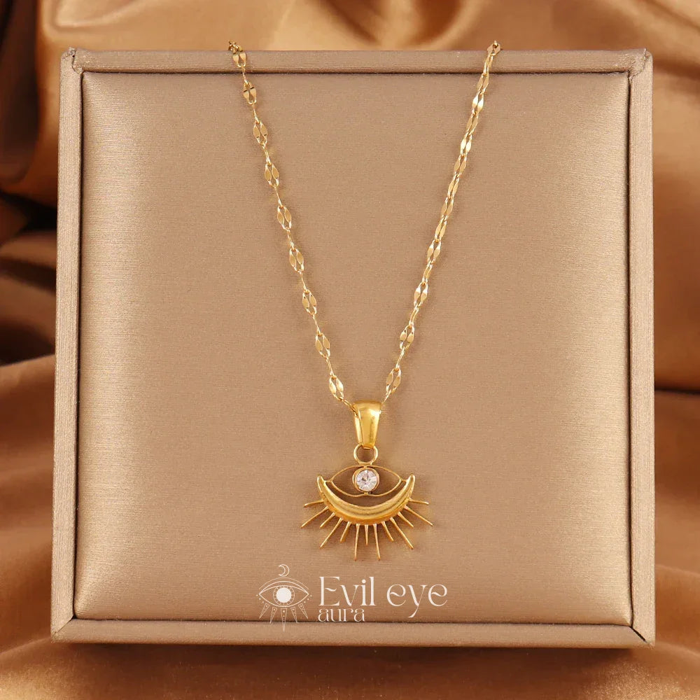 Evil Eye Minimalist Necklace - Eye of Dawn