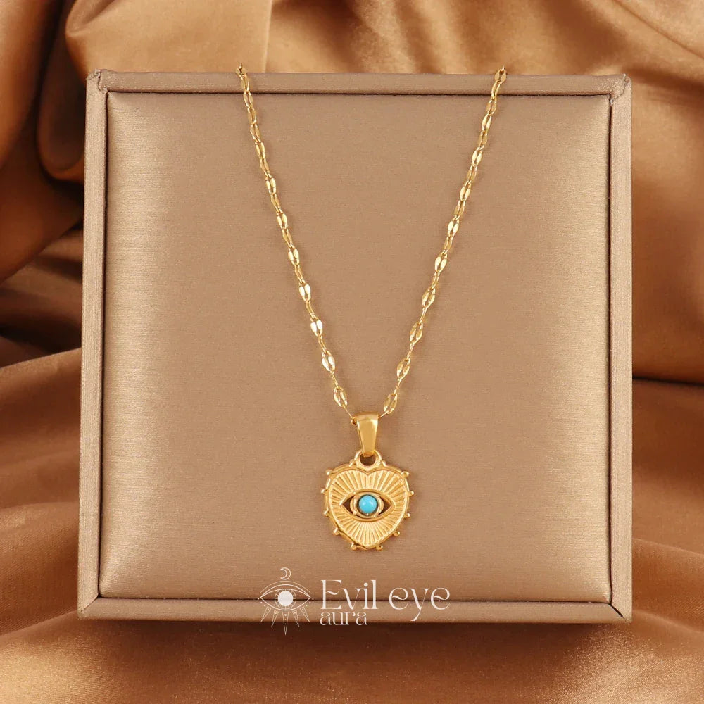 Evil Eye Minimalist Necklace - Sunshield Charm