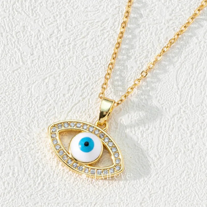 Evil Eye Necklace Gold Diamond - Eye