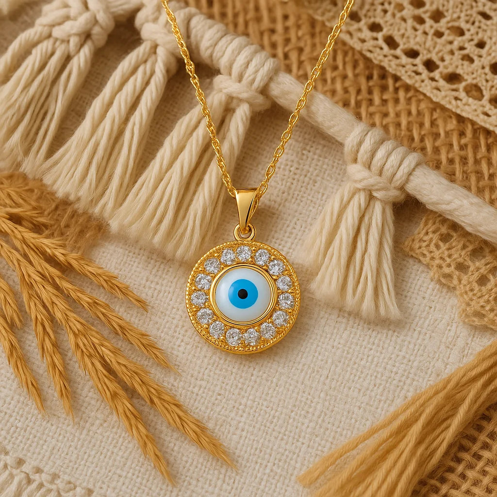 Evil Eye Necklace Gold Diamond
