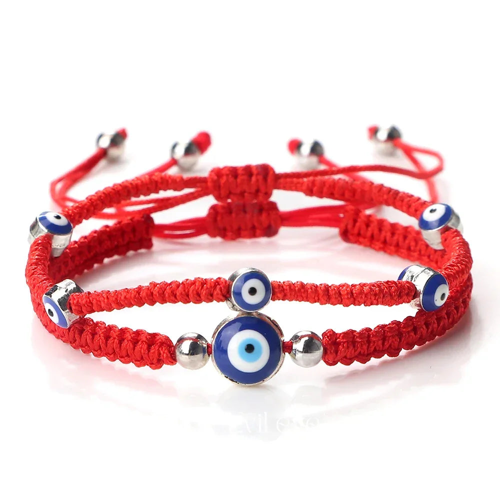 Evil Eye Nylon Cord Bracelet - Red