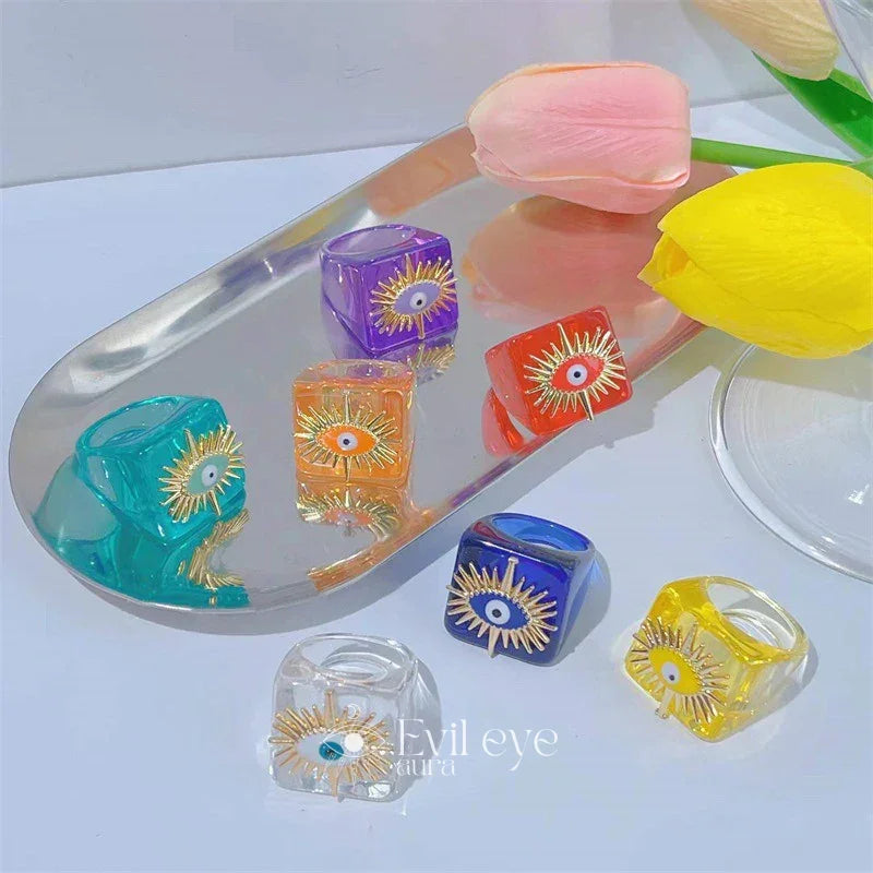 Evil Eye Resin Ring