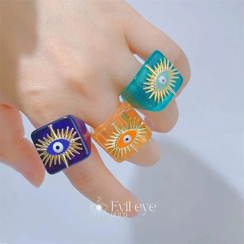 Evil Eye Resin Ring
