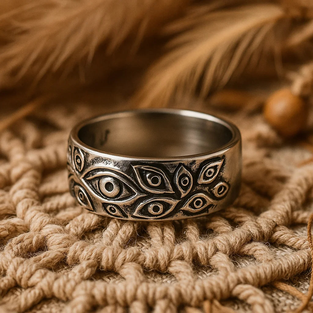 Evil Eye Ring Silver for Men
