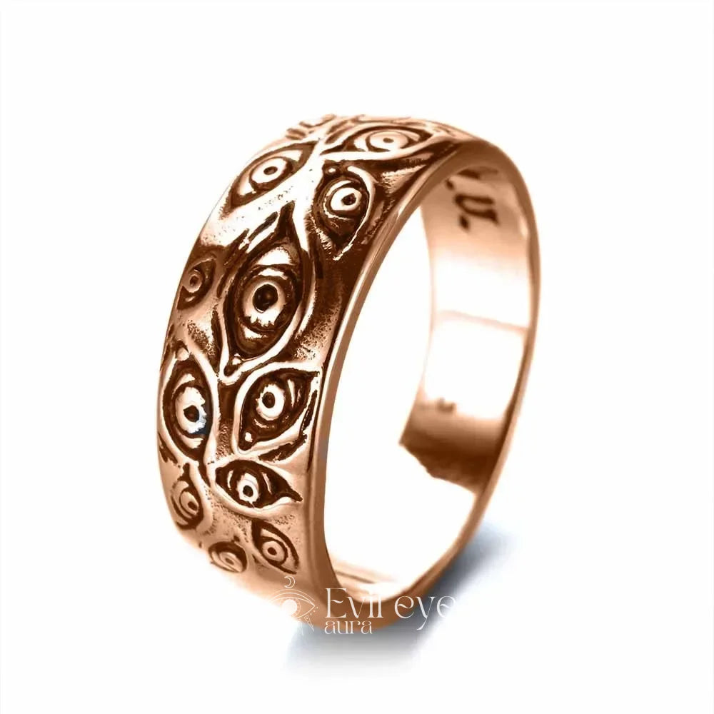 Evil Eye Ring Silver for Men - 8 / Cooper