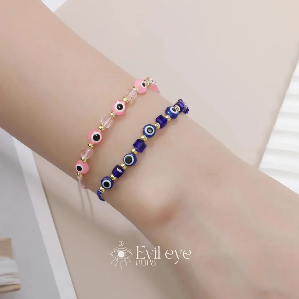 Evil Eye String Bracelet - 12pcs