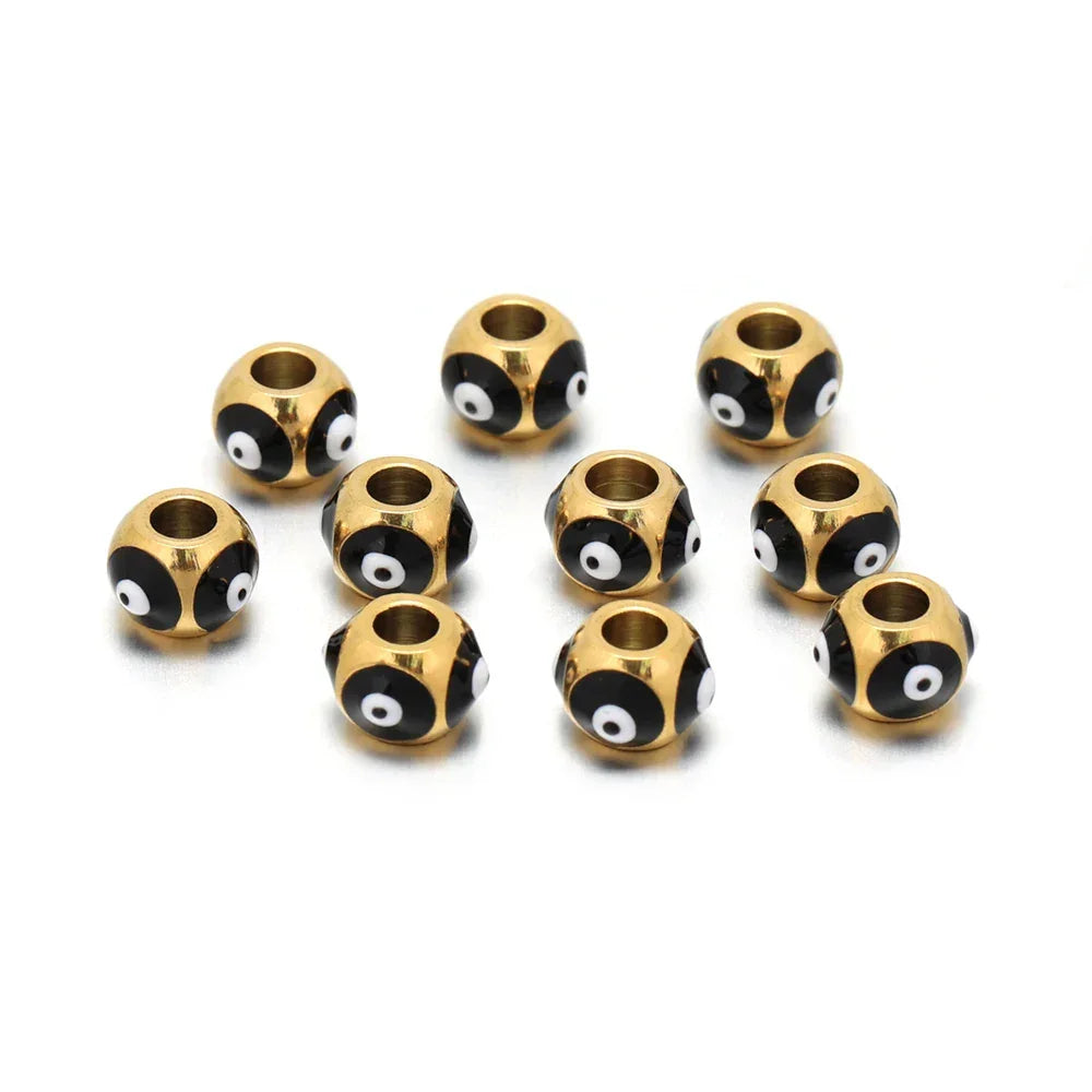 Greek Evil Eye Beads - Gold black