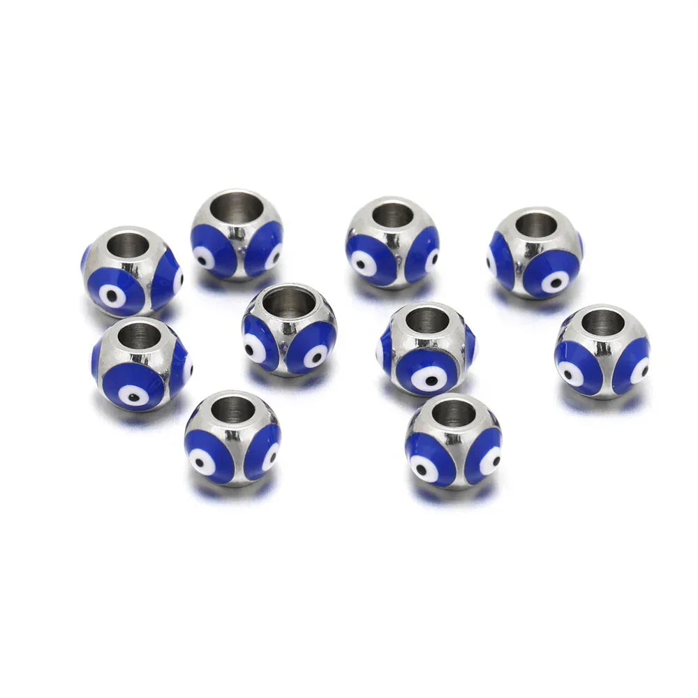 Greek Evil Eye Beads - Steel royal blue