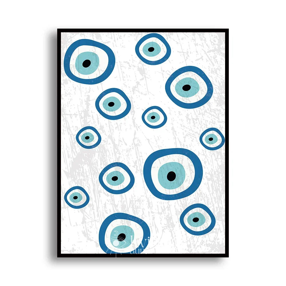 Large Evil Eye Painting - 1 / 60x90cm Canvas