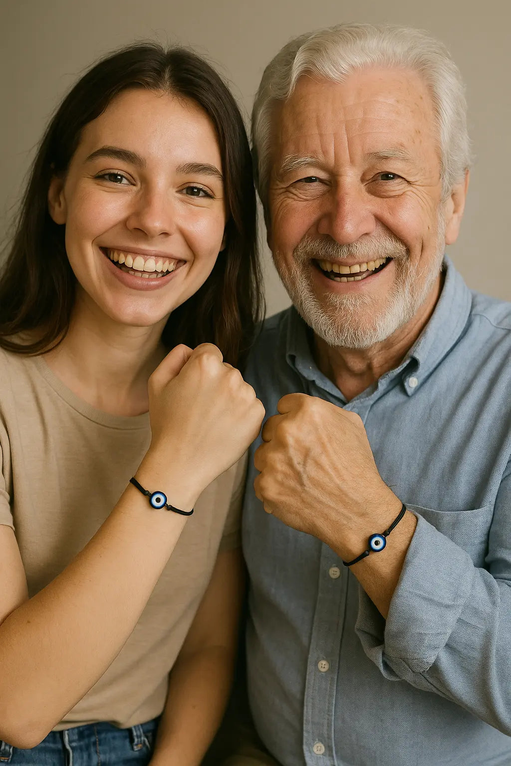 man woman evil eye bracelet