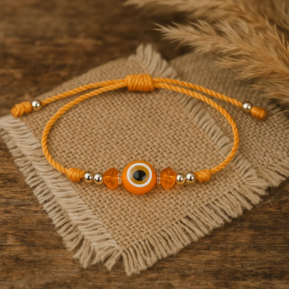 Orange Evil Eye Bracelet