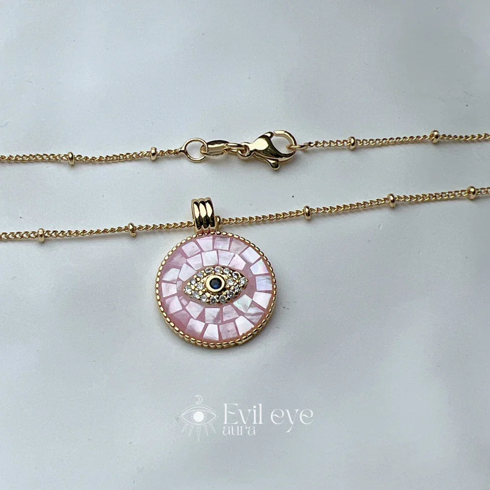Pink Evil Eye Necklace
