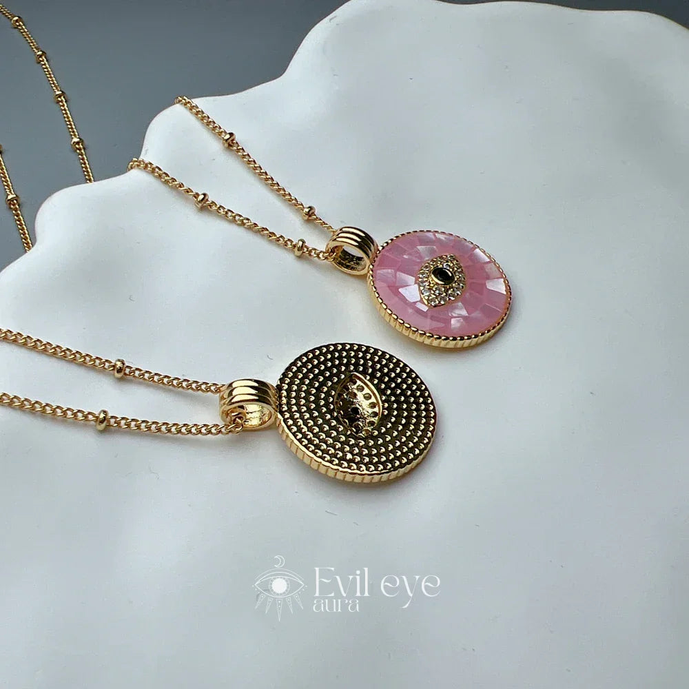 Pink Evil Eye Necklace