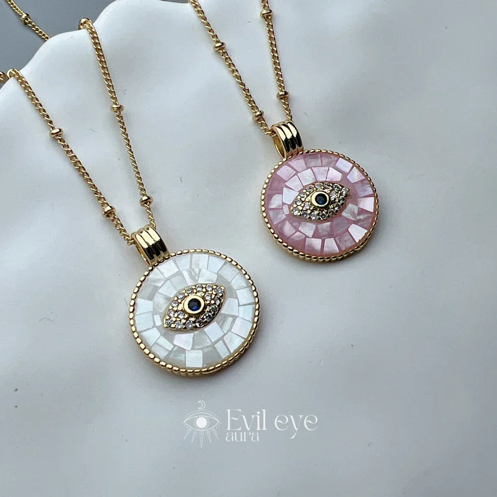 Pink Evil Eye Necklace