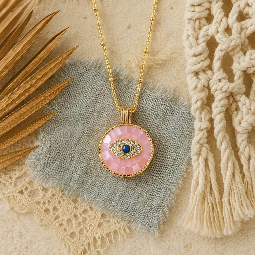 Pink Evil Eye Necklace