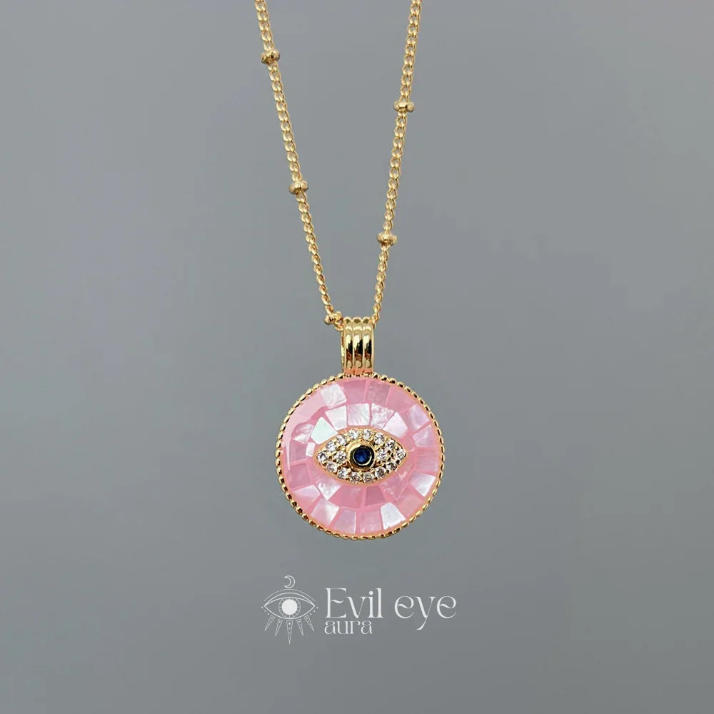 Pink Evil Eye Necklace