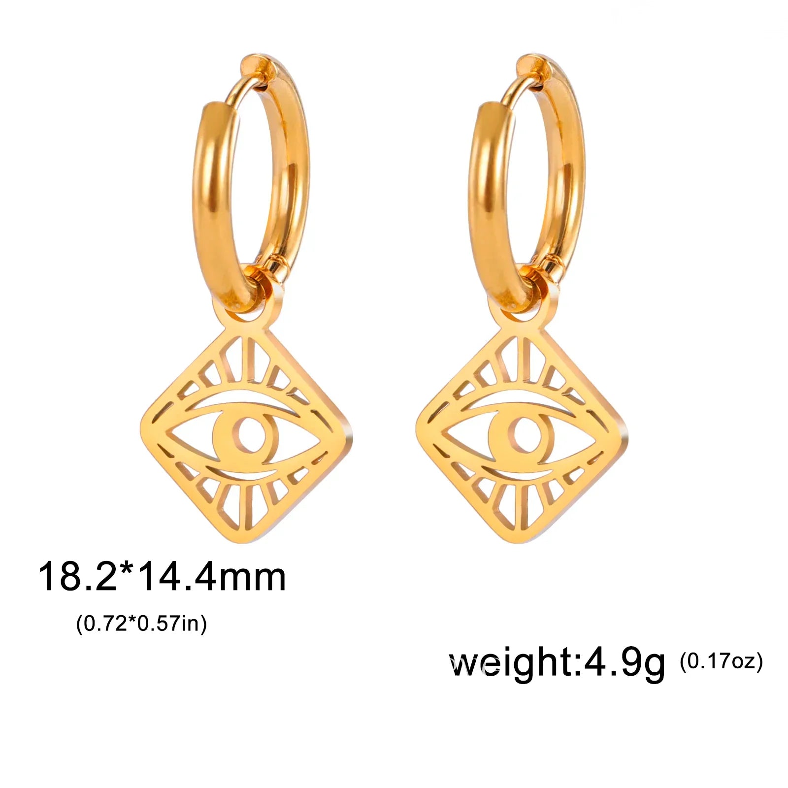 Protection Evil Eye Earrings - Gold