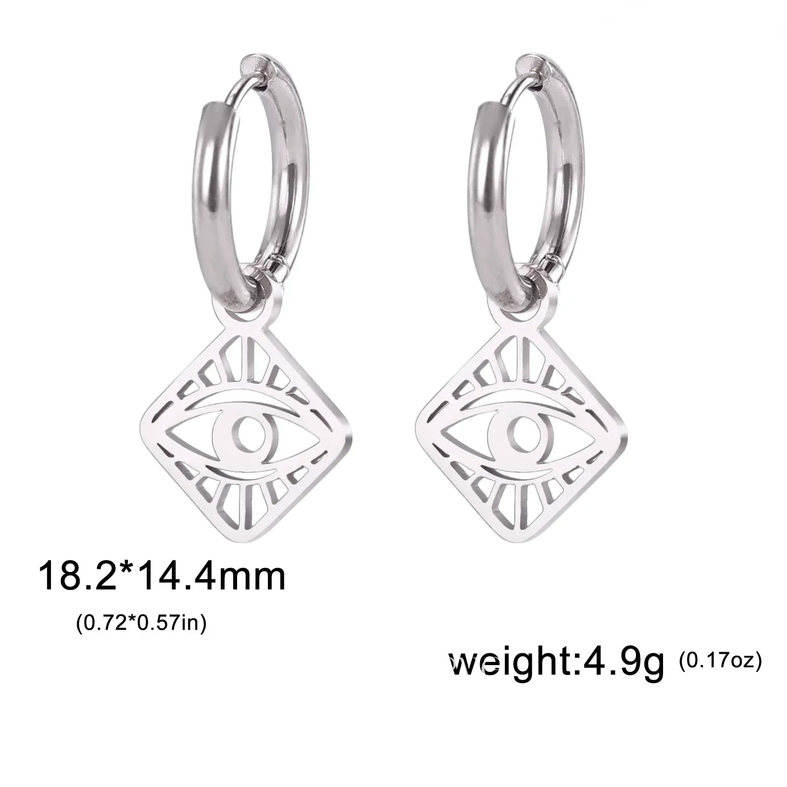 Protection Evil Eye Earrings - Silver