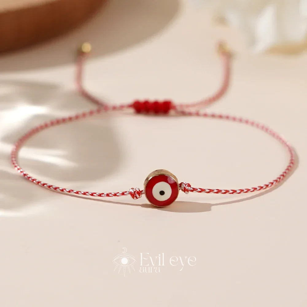 Red and White Evil Eye Bracelet