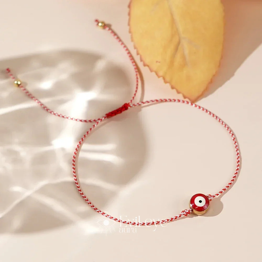 Red and White Evil Eye Bracelet