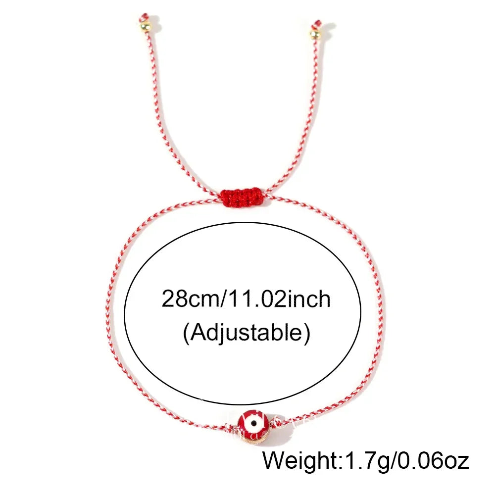 Red and White Evil Eye Bracelet