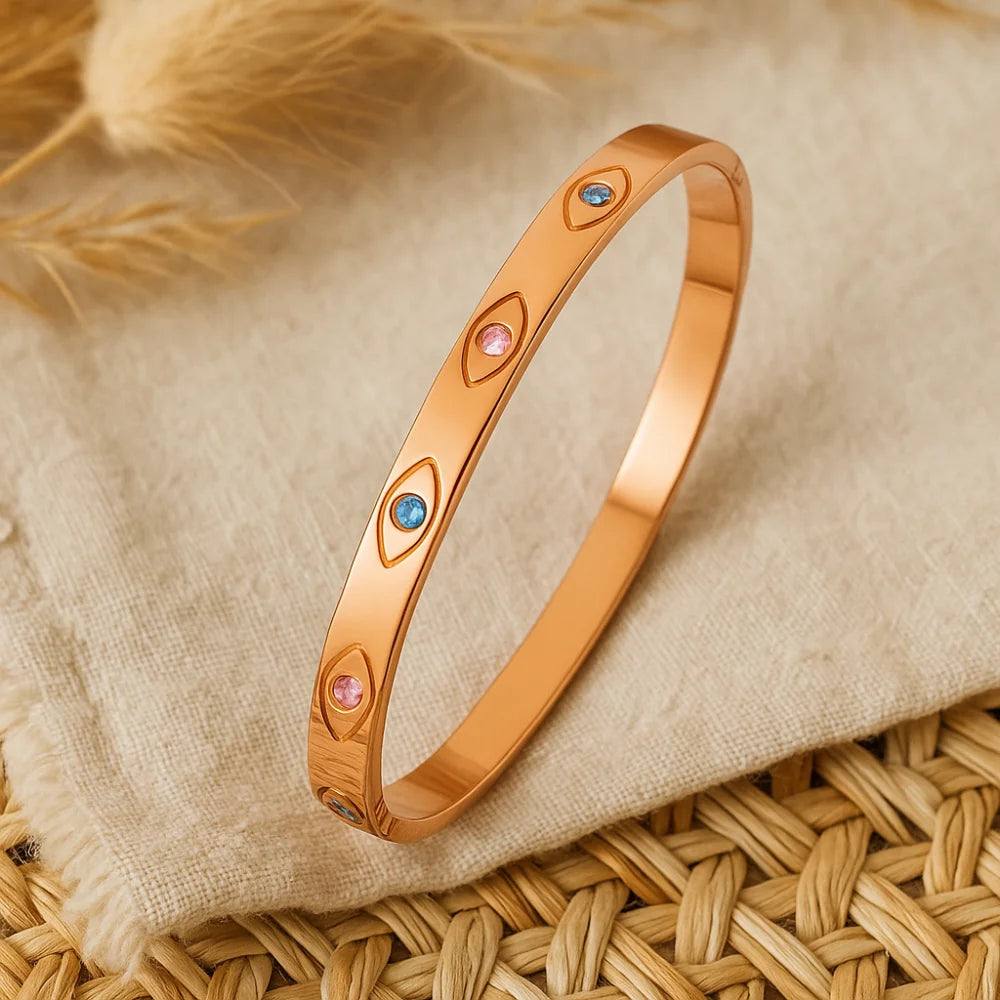 Rose Gold Evil Eye Bracelet