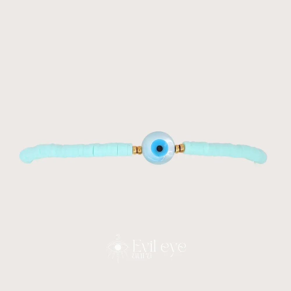 Tiny Evil Eye Bracelet - Blue