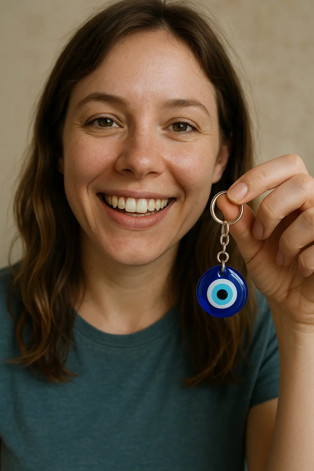 woman evil eye keychain