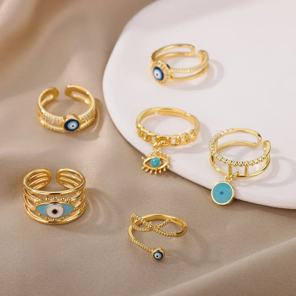 Adjustable Evil Eye Ring