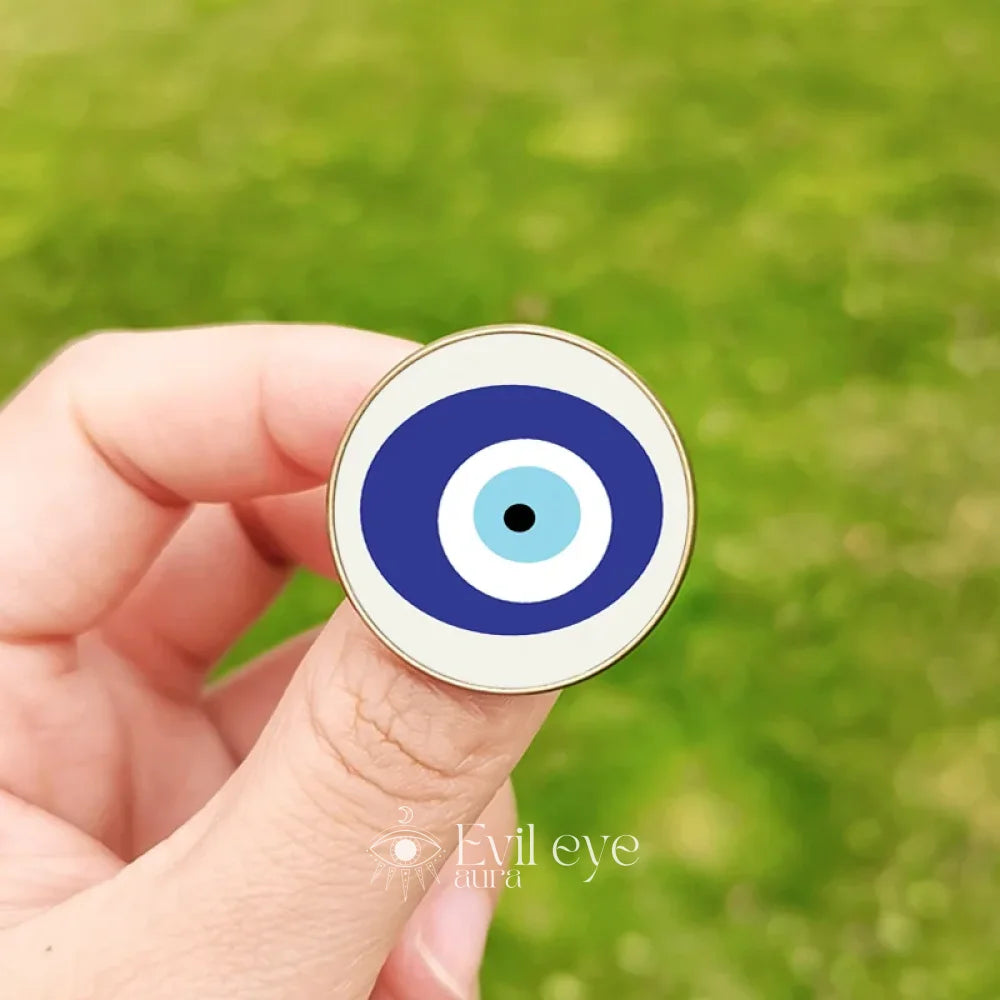 Badge Evil Eye Pin - 2 / Bronze 25mm